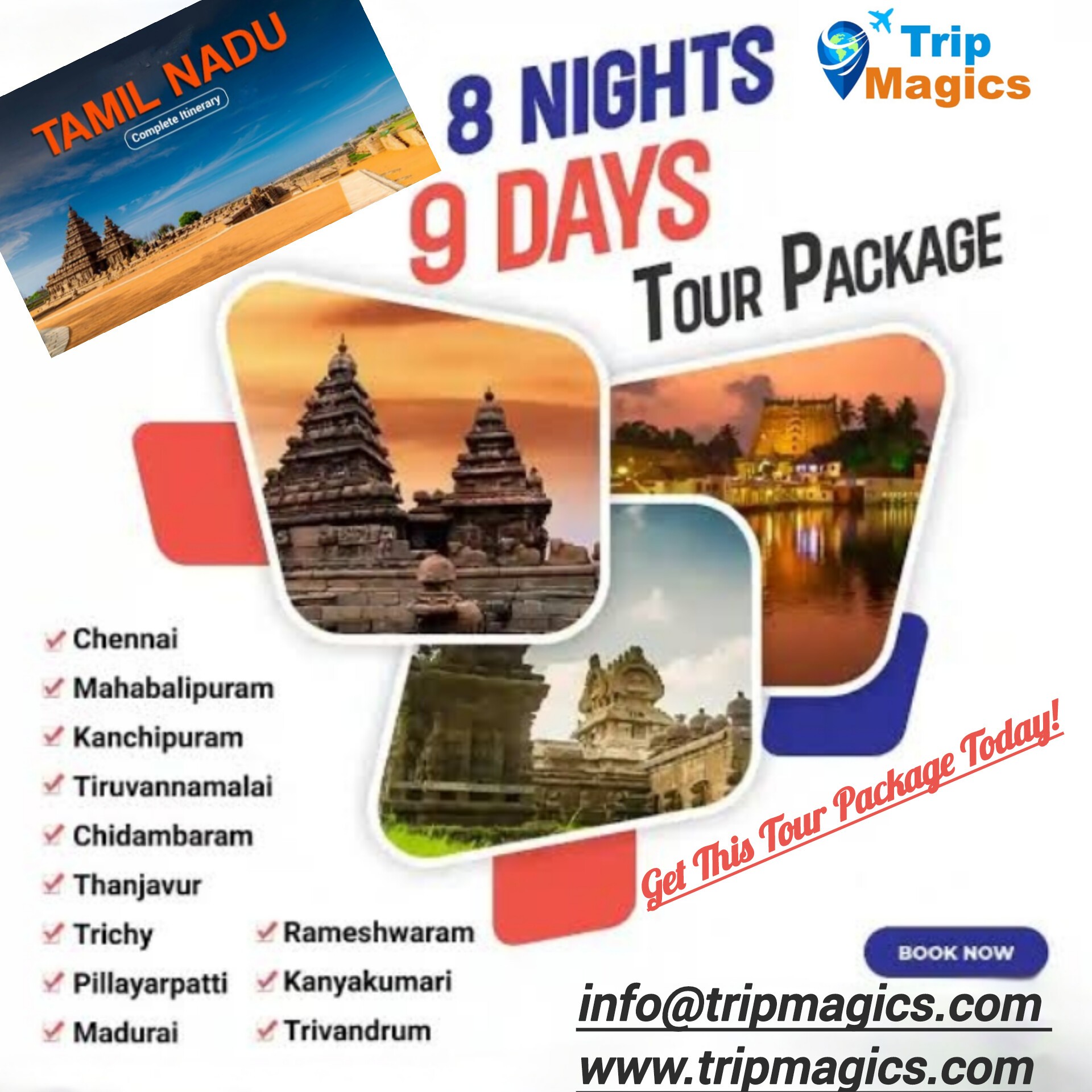 9 Days – Tamil Nadu & Kerala Pilgrimage Trip